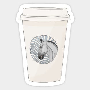 Equestrian Coffee Cup Sticker